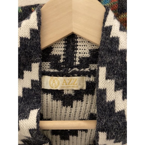 AZZ Women's Long Sleeve Aztec Print Cardigan Sweater Sz OS Southwestern Boho - Picture 5 of 10